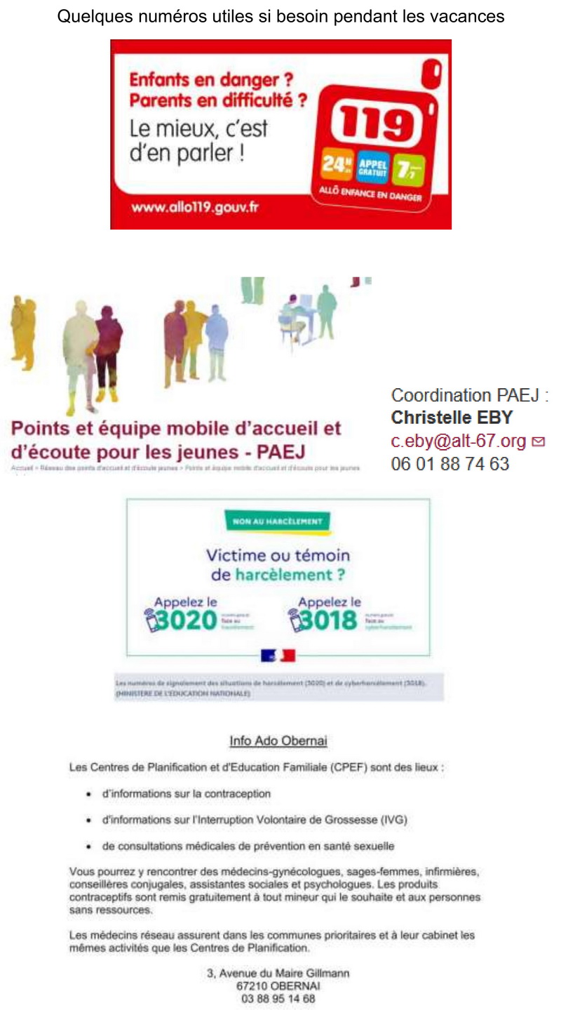Quelques numéros utiles pour les vacances V2 redimensionner