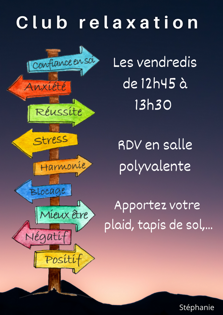 Prenez la flèche de droite pour rejoindre le club relaxation redimensionner redimensionner