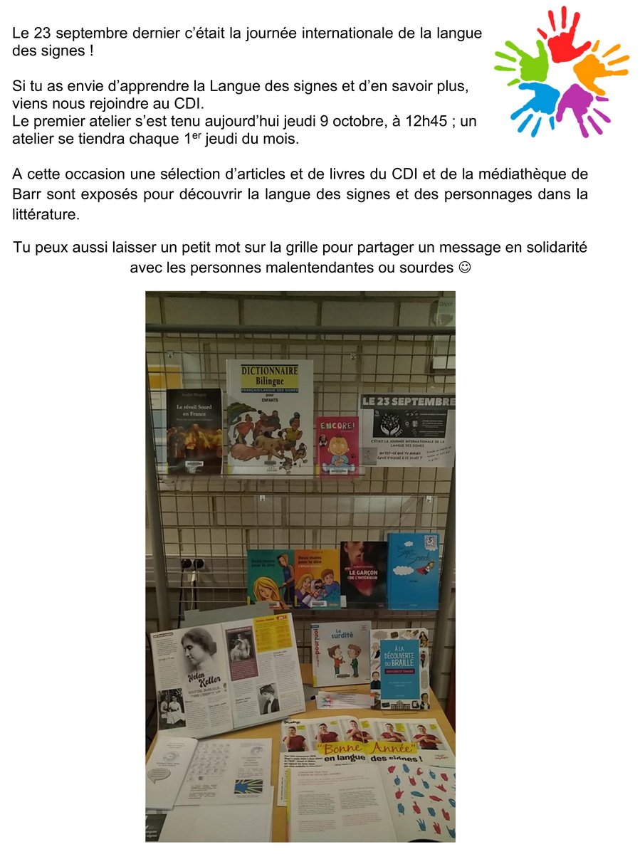 Atelier Langue des signes au CDI 001 redimensionner